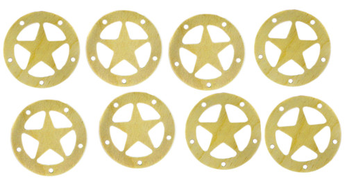 8pc. 2.5" Wooden Sound Hole Covers - Birch Lone Star