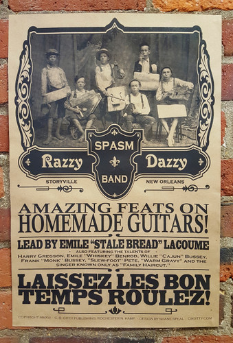 "Razzy Daddy Spasm Band" Historic-themed 12x18 Poster