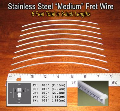 Jescar Medium/Medium Stainless Steel Fret Wire (6 ft)