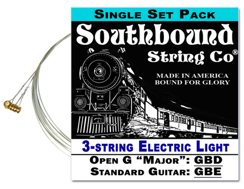 Electric Light 3-String Cigar Box Guitar Strings - Open G/Standard Tuning - GBD/GBE