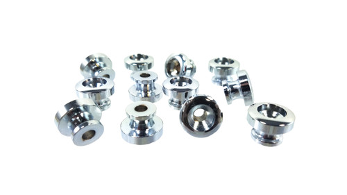 12pc. Chrome Strap Buttons with Screws