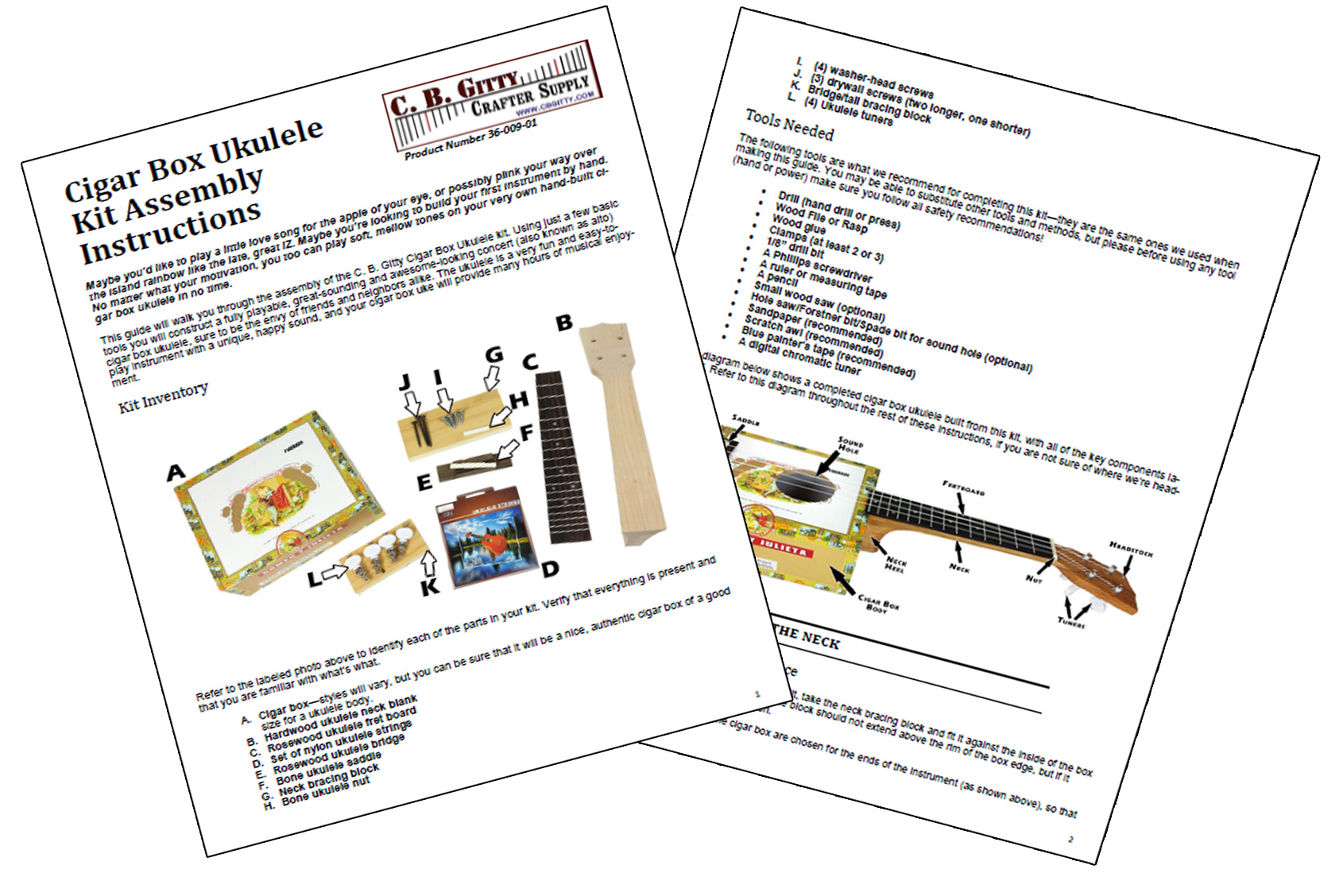 Cigar Box Ukulele DIY Kit - Everything Included - Download 