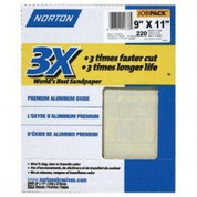 Norton 02636 3X Sandpaper 220 Grit 9" x 11" (Pack of 20)