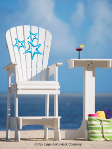 Outdoor Patio Lifeguard Chair - Starfish Blue