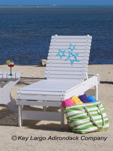 Outdoor Patio Chaise Lounge - Starfish Blue
