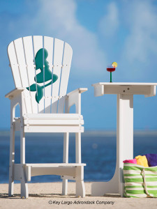 Outdoor Patio Lifeguard Chair - Sitting Mermaid