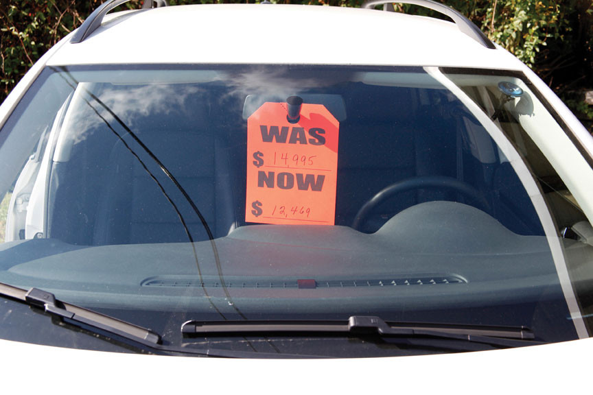 WAS / NOW Price Jumbo Car Mirror Hang Tags Sale Pricing Signs (50