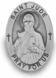 Pewter Visor Clip with Catholic Saint Engraving