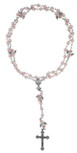 Pink First Communion Rosary with Angel Wing Beads