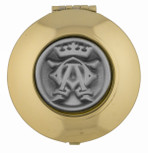 Small Pyx with Inlaid Pewter Medal