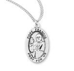 Sterling Silver Oval Patron Saint Medal