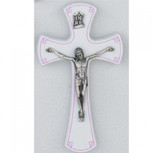 7" WHITE WITH PINK CRUCUFIX