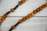 Handmade Cord Rosary with Natural Olive Wood Beads