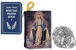 Military Rosary with Prayer Book and Tapestry Pouch (Chrome, Miraculous Medal)