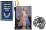 Military Rosary with Prayer Book and Tapestry Pouch (Gunmetal, Divine Mercy 1)