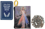 Military Rosary with Prayer Book and Tapestry Pouch (Antique Copper, Divine Mercy 1)