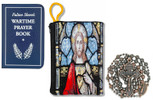 Military Rosary with Prayer Book and Tapestry Pouch (Antique Copper, Sacred Heart)