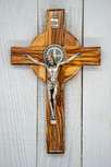 St. Benedict Olive Wood Crucifix Cross (6.5 Inch)