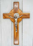 St. Benedict Olive Wood Crucifix Cross (8 Inch)