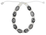 Adjustable Cord Bracelet with Woven Medals (First Communion)