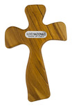 Calming Cross Made of Genuine Olive Wood - Bless This Child