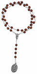 Traditional Saint Michael Chaplet with Prayer Card (Walnut Wooden Beads)