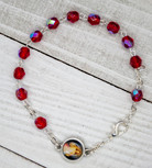 Italian Crystal One Decade Rosary (Our Lady of Grace) (Red)