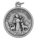 1" Traditional Saint Medals (round st francis pet medal)