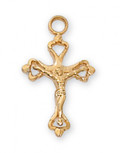 Gold over Sterling Silver Crucifix with " chain