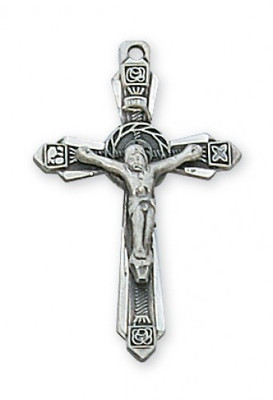 Small sterling silver crucifix with 18