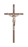 Walnut Cross with Antique Silver Corpus