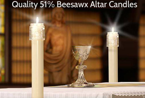 Cathedral Brand 51/% Beeswax Short 4s Candles with Self-fitting Ends Box of 24 Cathedral Candle Company 7//8 Inch x 12 Inch