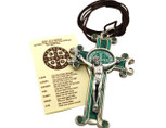 St. Benedict Crucifix with Cord and Booklet (Green)