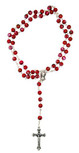Glass Bead Catholic Rosary - Multicolor (Red)