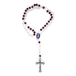 Catholic Divine Mercy Rosary Chaplet with White and Red Beads