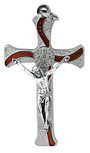 Unique Saint Benedict Cross Pendant with Colored Enamel (Silver-Brown)