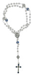 Our Lady of Medjugorje Rosary Beads with Case and Blue Enamel
