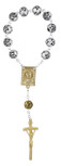 Sorrowful Mother One Decade Rosary with Rosette Beads and Gold-Tone Accents