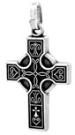 Irish Cross Pendant with Celtic Hearts
