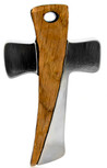 Catholic Pectoral Cross with Wood Inlay