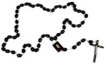 Large Italian Wall Rosary with Wood Beads, 66" Long