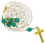*FREE* Ornate Rosary with Gold Accents and Pearlized Beads