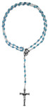 Genuine Crystal Rosary Beads with Madonna and Child Center