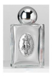 Glass Holy Water Bottle with Saint Medallion