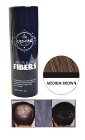 Piz-zaz  All Natural Organic Keratin Protein Hair Fibers | Instant Hair Thickening System - Medium Brown