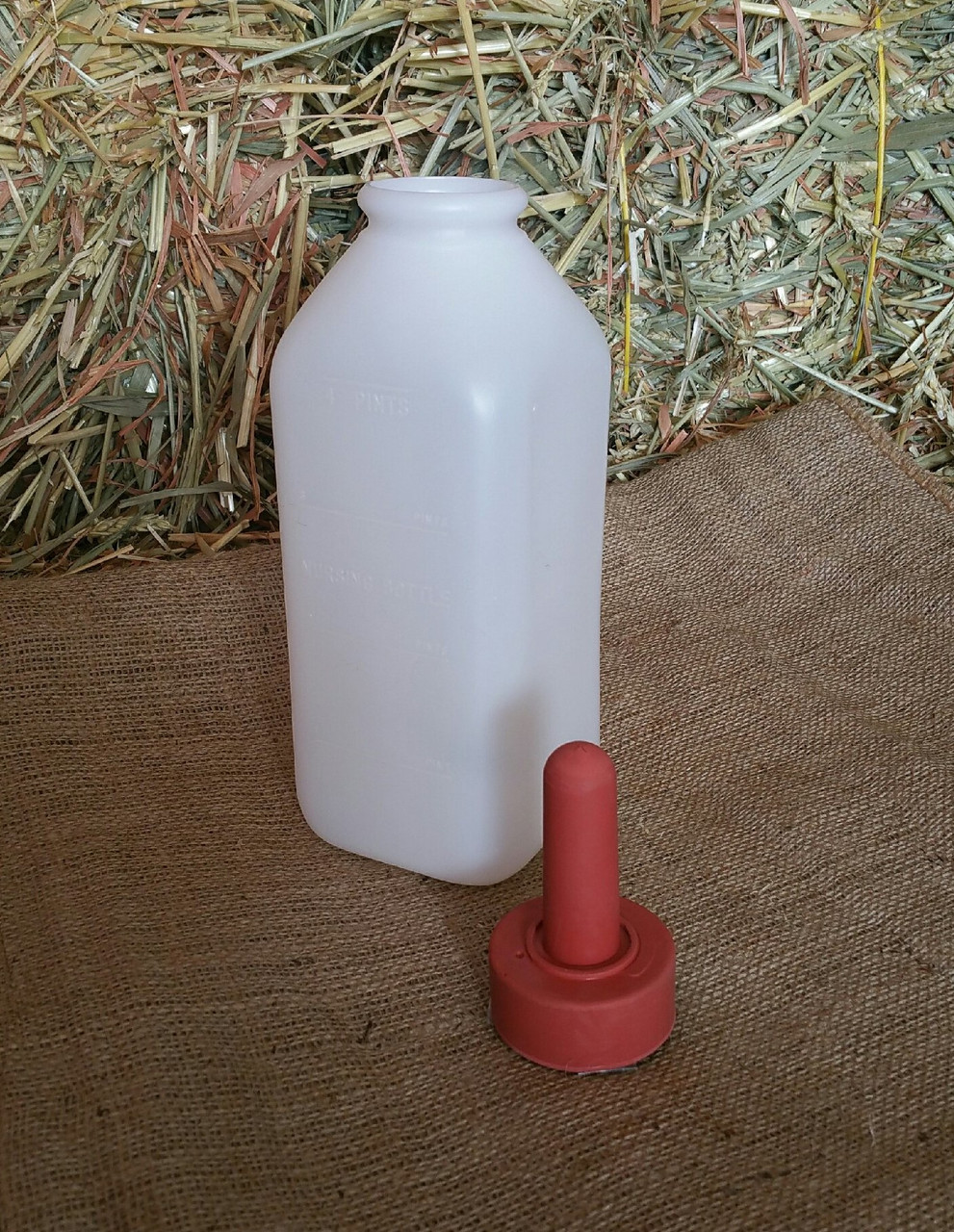 2 qt with Clear snap on Nipple BESS Calf 2qt Nursing Feeding Bottle Leak-Free
