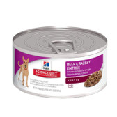 Dog Food, Hill's Science Diet Veterinarian Recommended Adult 1-6, Beef & Barley Entree,  CASE (24 x 5.8 oz. Cans)