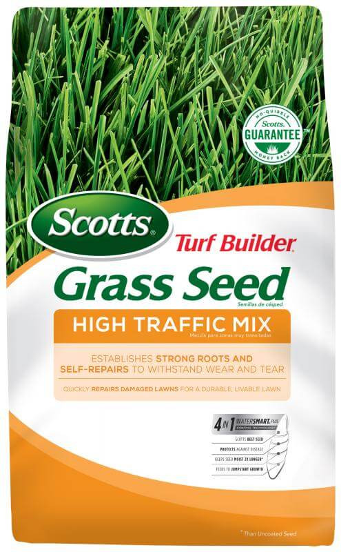 Lawn Seed Scotts Turf Builder Grass Seed High Traffic Mix 3 Lb Seeds Up To 1 500 Sq Ft Hearnestore