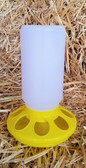Feeder, Little Giant Plastic Baby Poultry Feeder, with feeding stations and screw on lid, holds 1 qt. Made in the USA