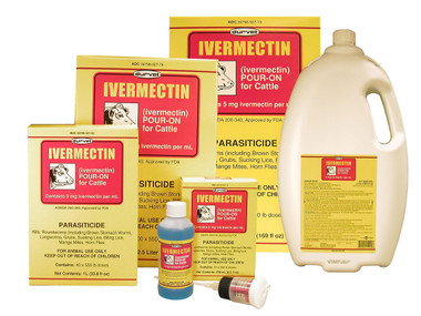 Parasiticide, Ivermectin Cattle topical Pour-On parasiticide 1 liter (33.8 fl oz) contains 40